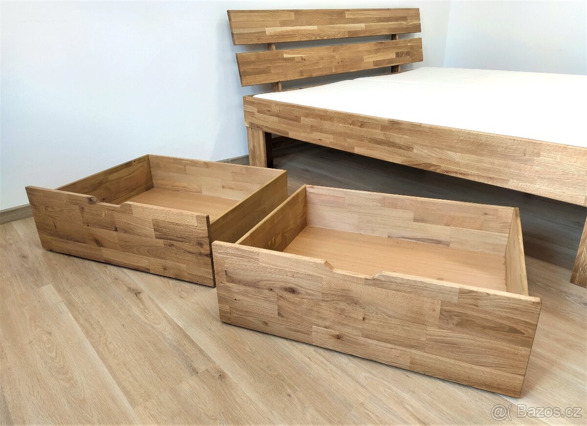 Nová postel dub masiv dvoulůžko 180x200 cm - 3