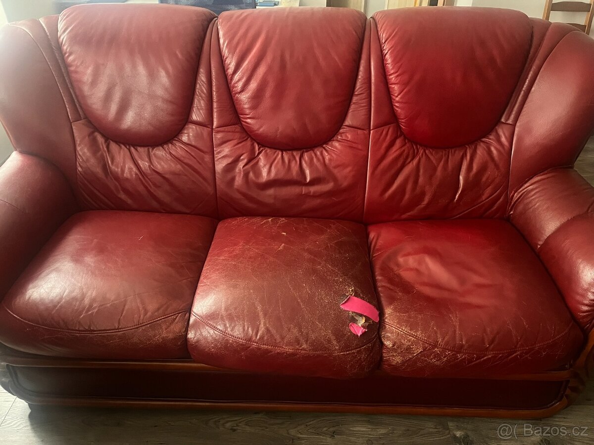 Kožená sedací souprava sedačka 3+2+1 - 3