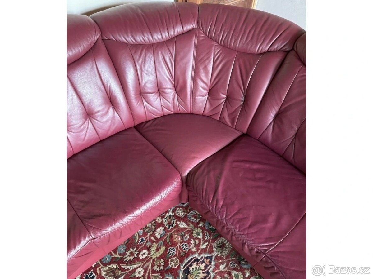 Luxusní rohová kožená sedací souprava, 3034 - 3