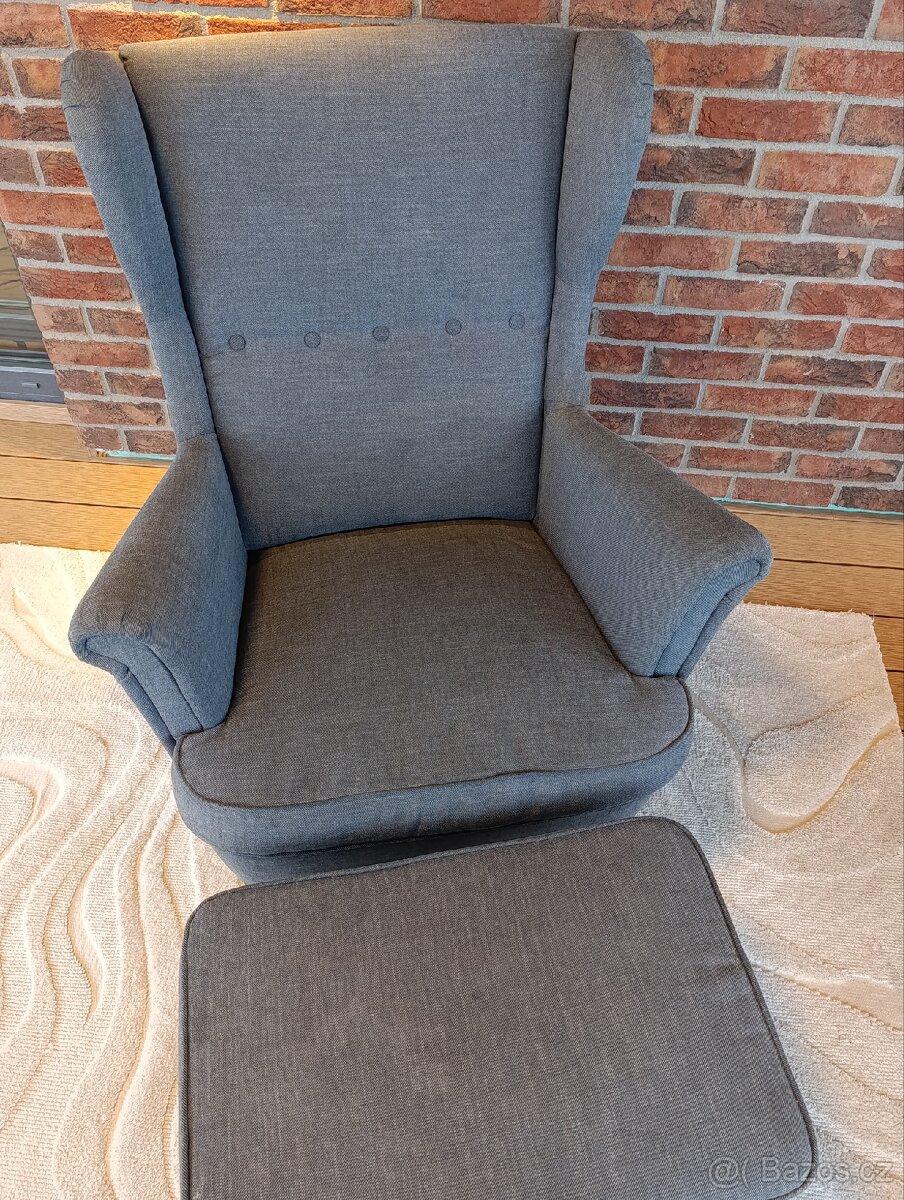 Ikea ušák s podnožkou Strandmon - 3