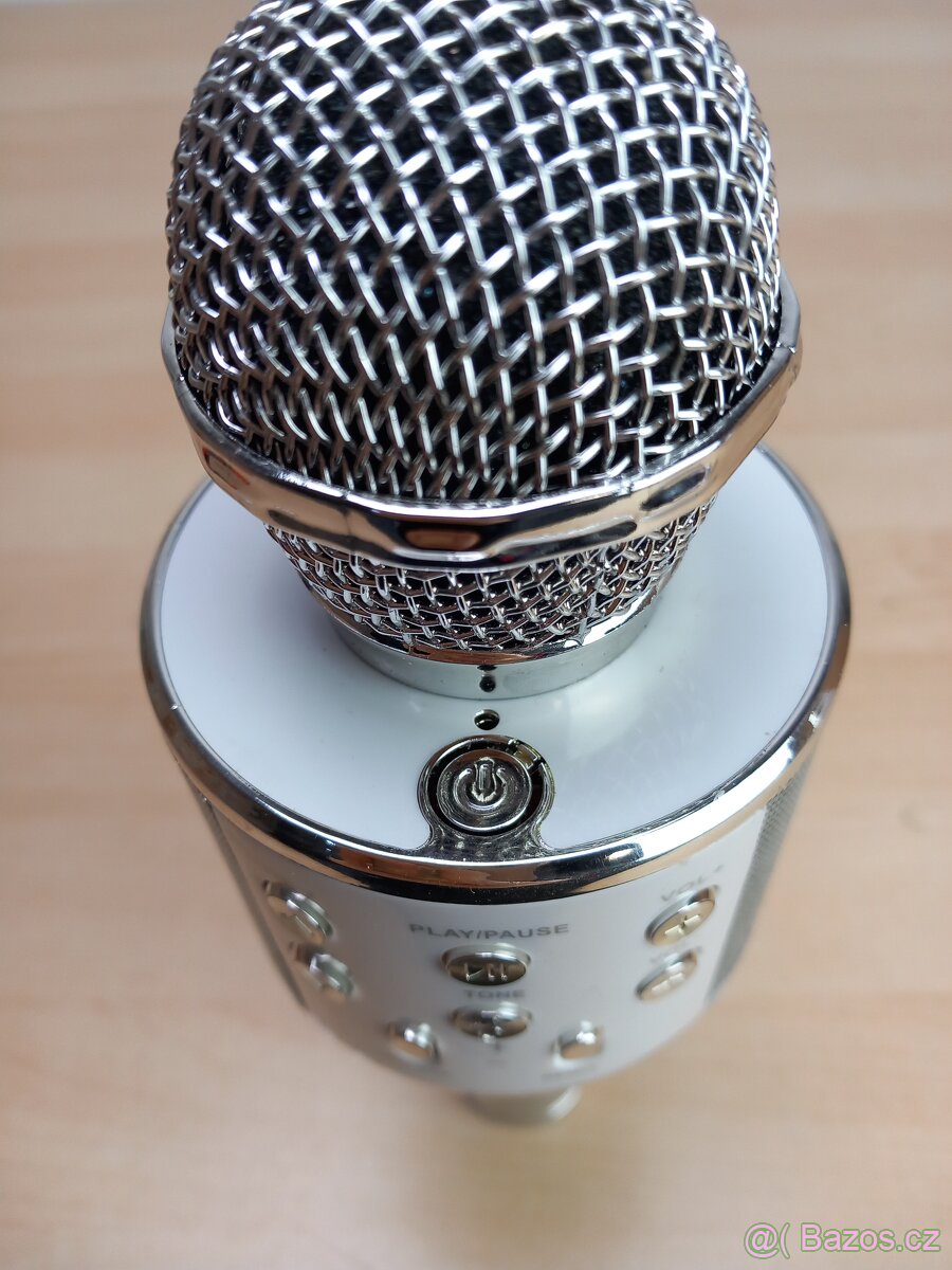 Karaoke bluetooth mikrofon stříbrný - 3