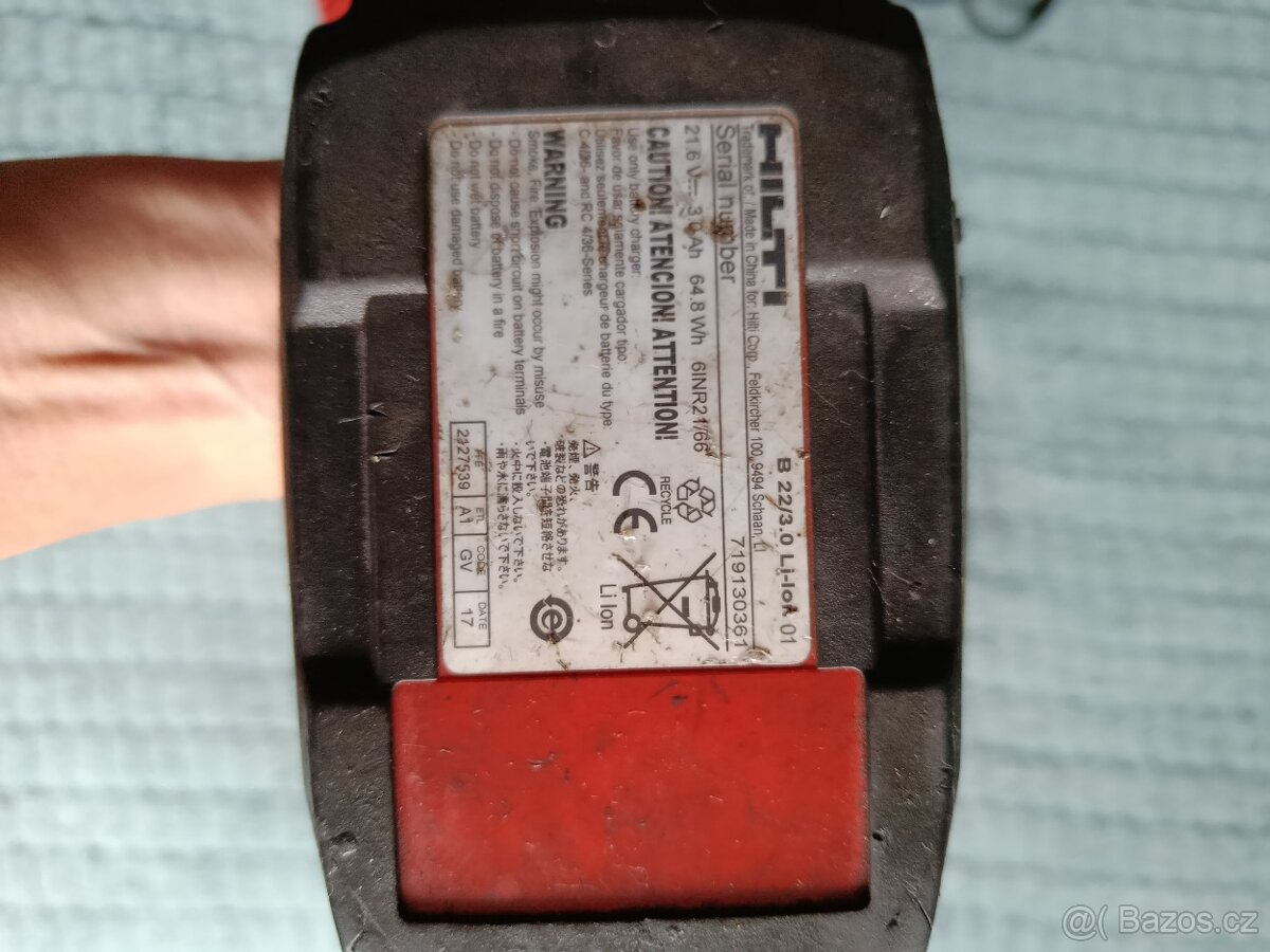 Prodám aku šroubovák Hilti SF 8M-A22 - 3