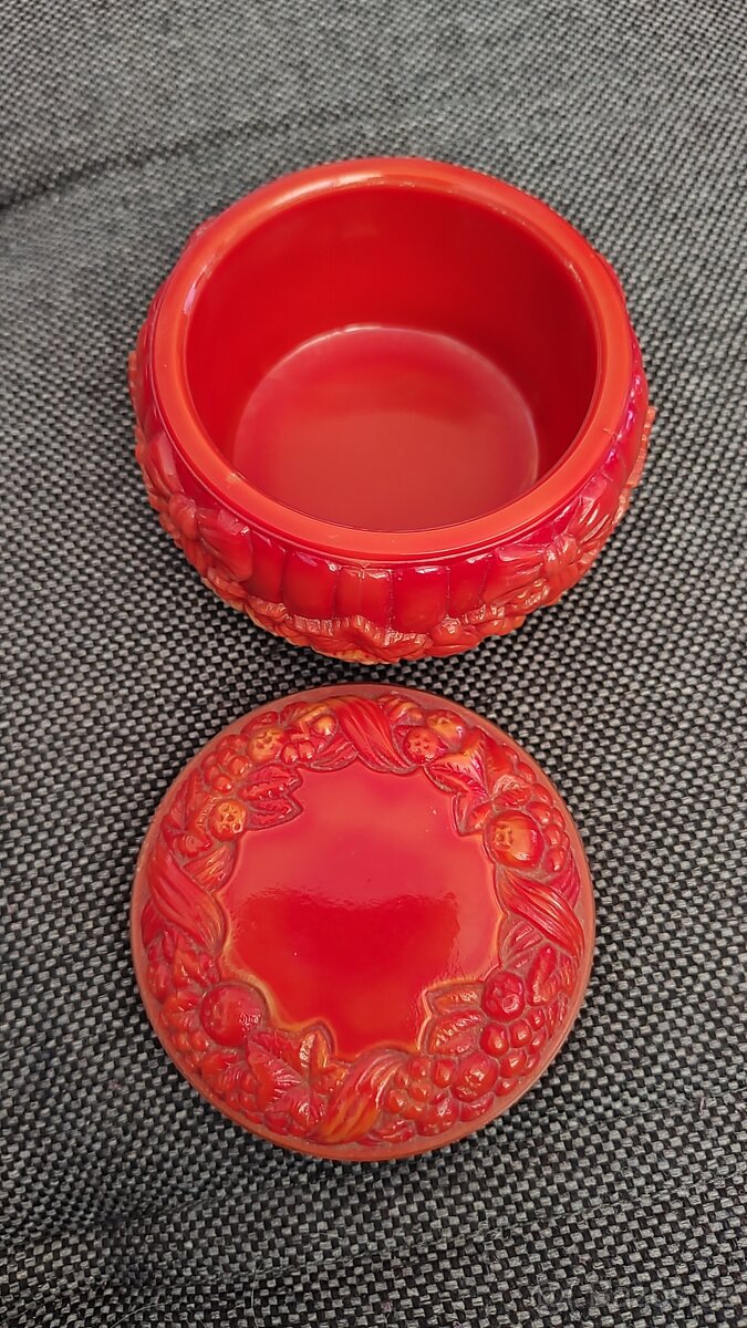 Malachitové sklo dóza - 3