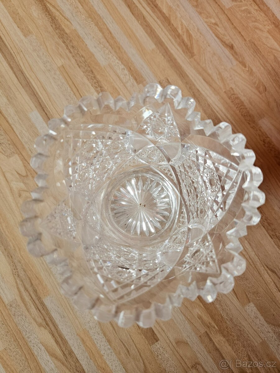 broušená váza Bohemia Crystal - nízká - 3