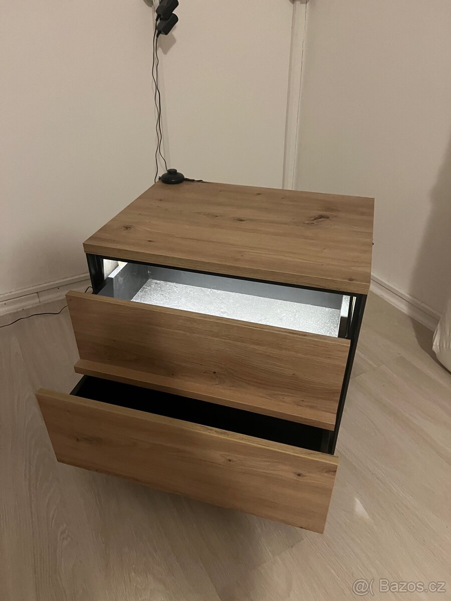 Noční stolek - LED podsvícené (warm white) - 3