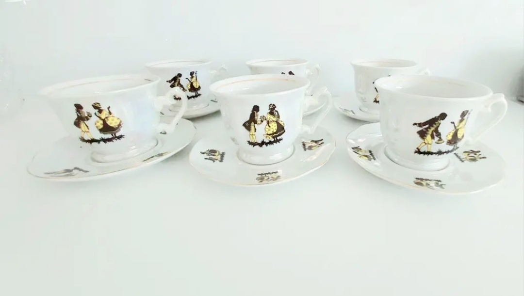 Kávový-čajový servis, kvalitní perleťový porcelán - 3