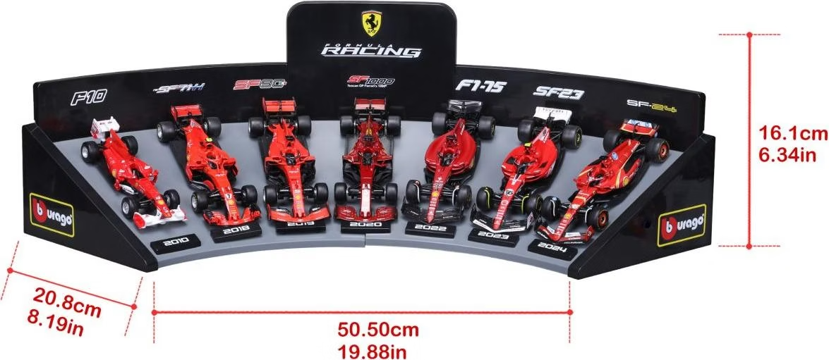 Set 7 modelů Ferrari Bburago 1:43 s podstavcem - 3