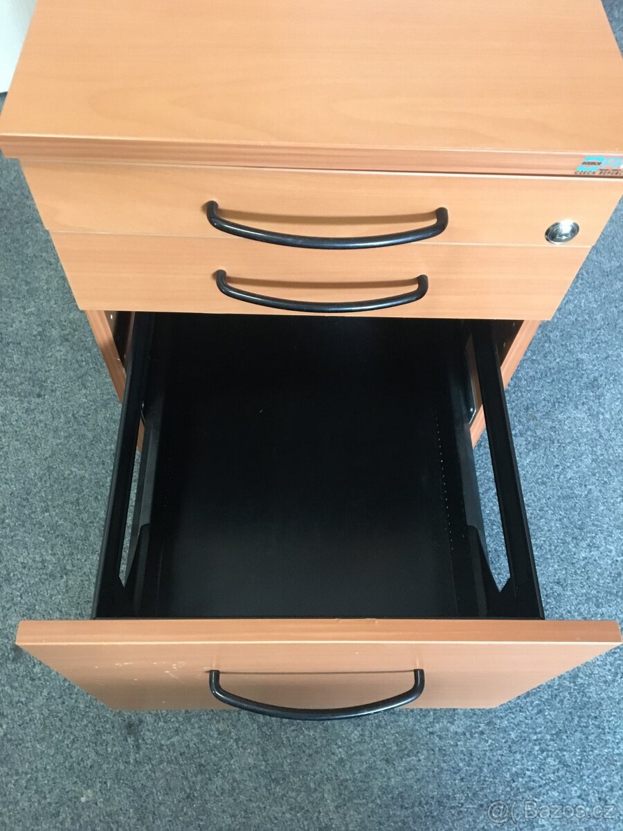 Hnědý kancelářský pojízdný kontejner - 3