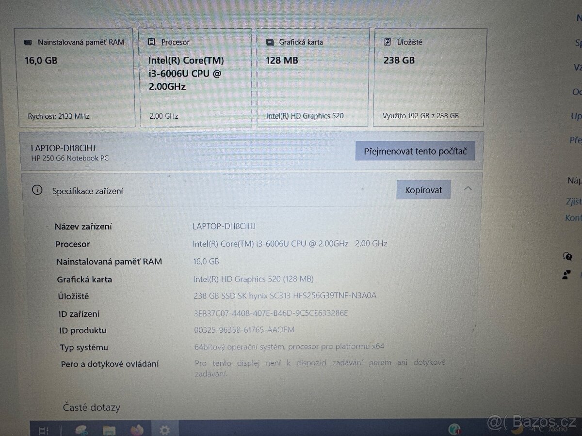 Notebook HP 250 G6 - 3