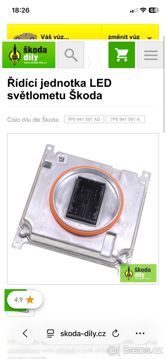 Jednotka světla Fabia 3 facelift - 3