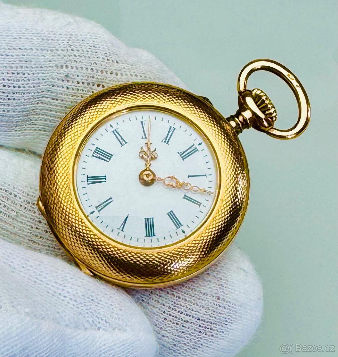 14K CELO ZLATÉ KAPESNÍ HODINKY JOSEF JÄGER WIEN V ETUI S ŘET - 3