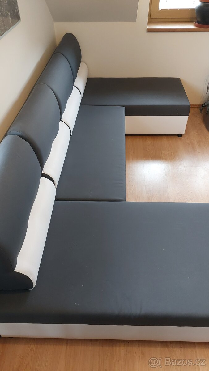 Sedací souprava šedo - bílá - 3