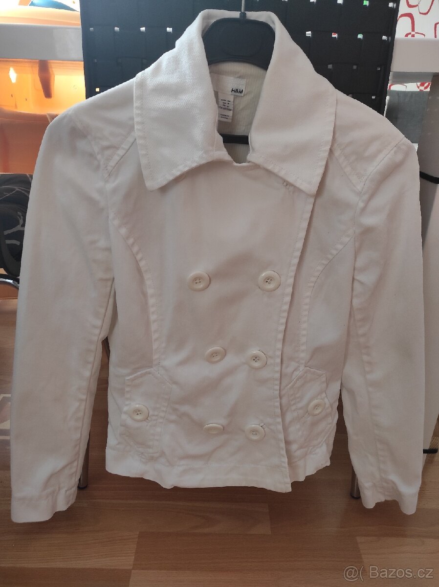 Bílé riflové sako/kabátek H&M vel. 38 - 3