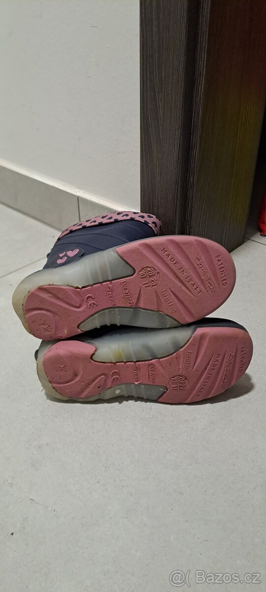 Dívčí svíticí holínky s podšívkou - modrá Velikost 28-29 - 3