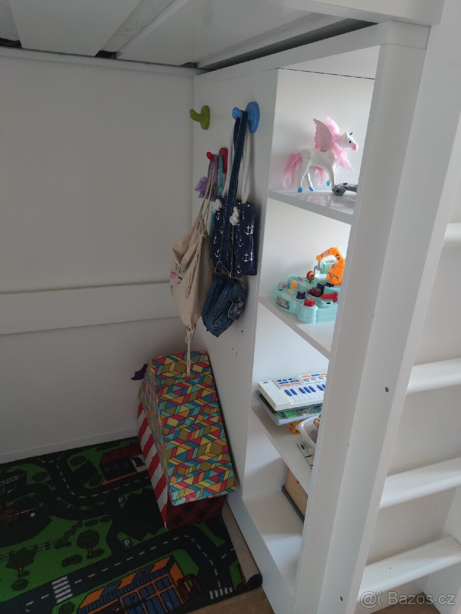 Palanda, vyvýšená postel patro 90x200 Ikea - 3