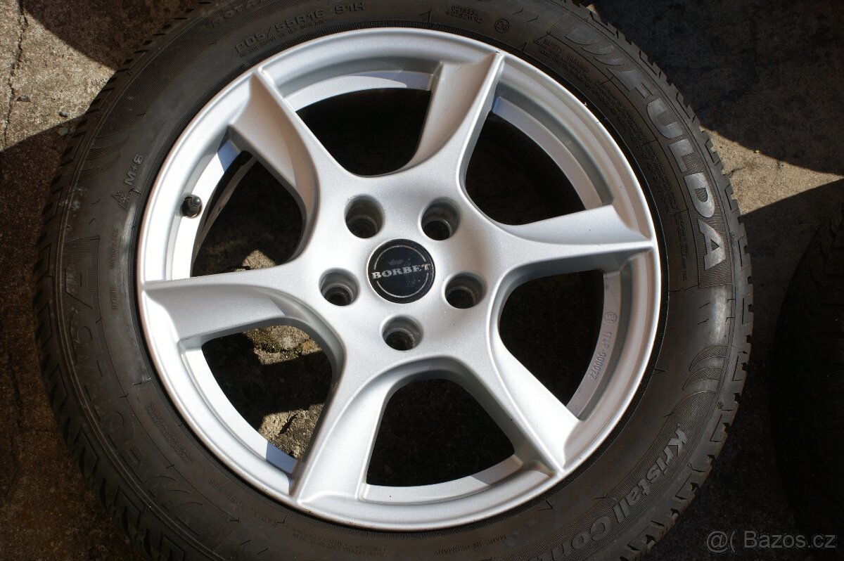 alu Borbet turbine R16 na Skoda Audi Seat VW zimni pneu - 3