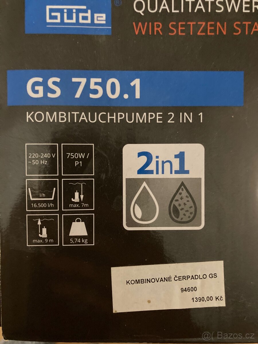 Ponorné kalové čerpadlo Güde GS 750.1 2in1 - 3