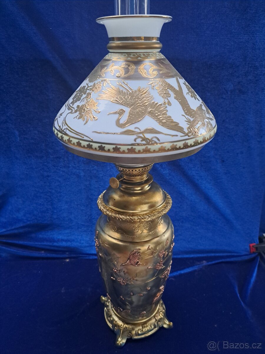 Petrolejová lampa z mosazi - 3