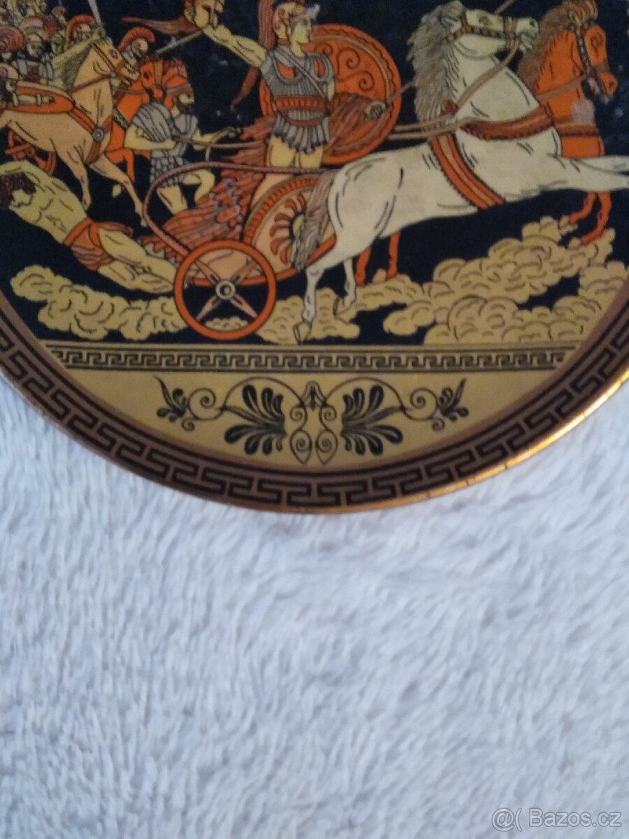 Řecký nástěnný, měděný talíř - 3