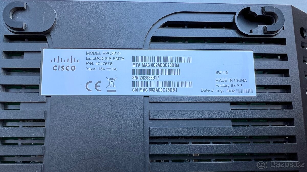 Kabelový modem Cisco EPC 3212 - 3