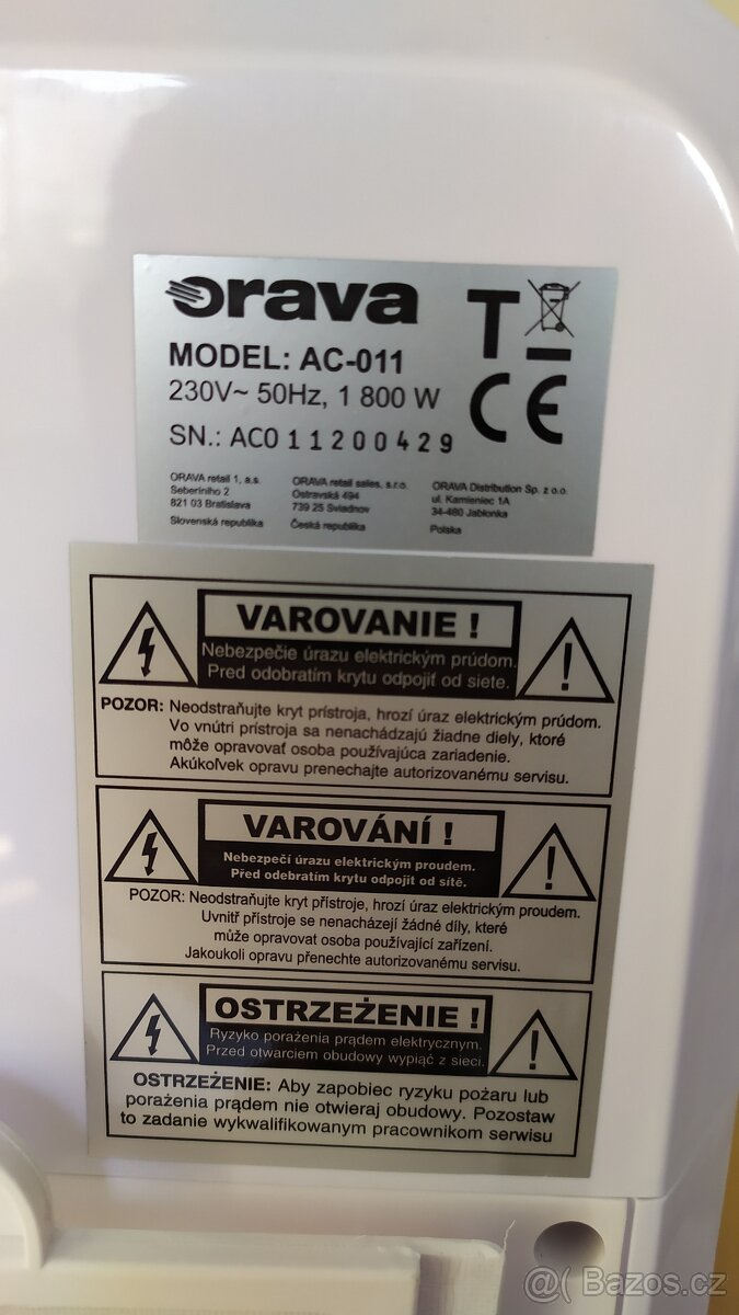 Přenosná chladící jednotka ORAVA AC 011 NOVÁ - 3