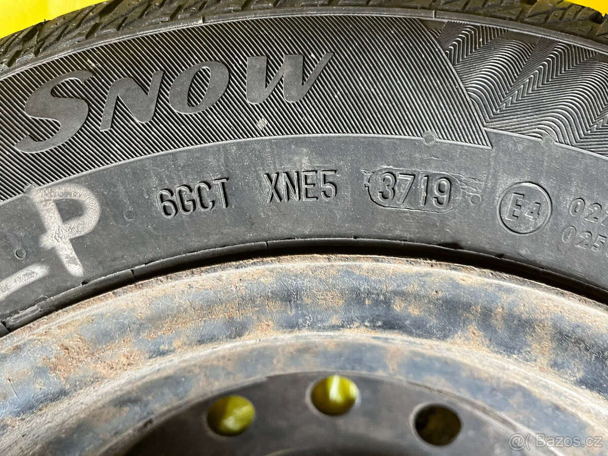 4 ks zimních pneumatik 155/80 R13 vč. plech disků. - 3