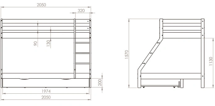 Bílá patrová postel - 3