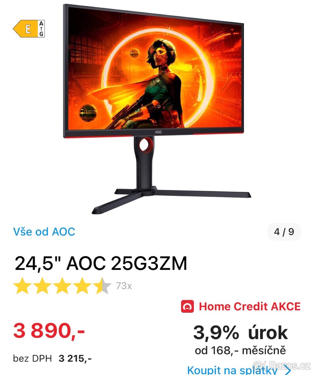 Herní set Zcela Nový Nadupaný PC,klávesnice,monitor 240hz - 3
