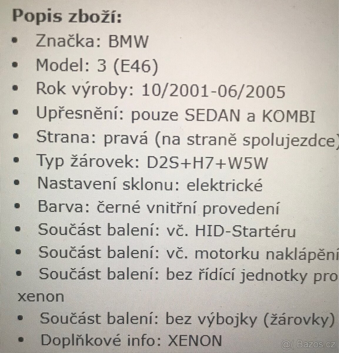 Pravé přední světlo XENON - 3