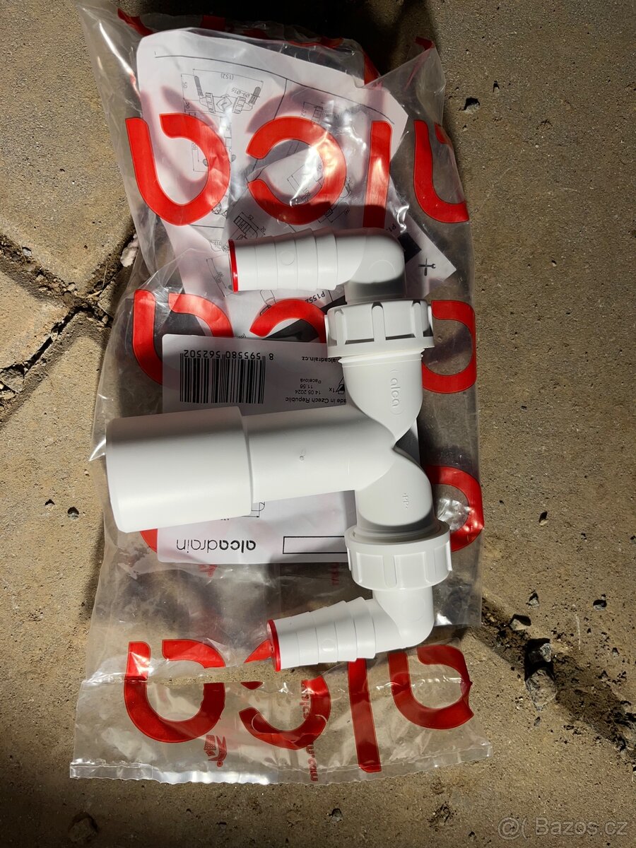 Sifon do pračky a myčky dvojitý zpětným ventilem ALCA P155Z - 3