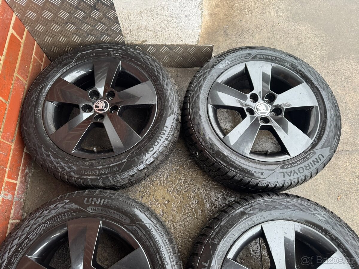 Alu 15" 5x100 škoda MATONE BLACK zimní 85% F3 TOP - 3