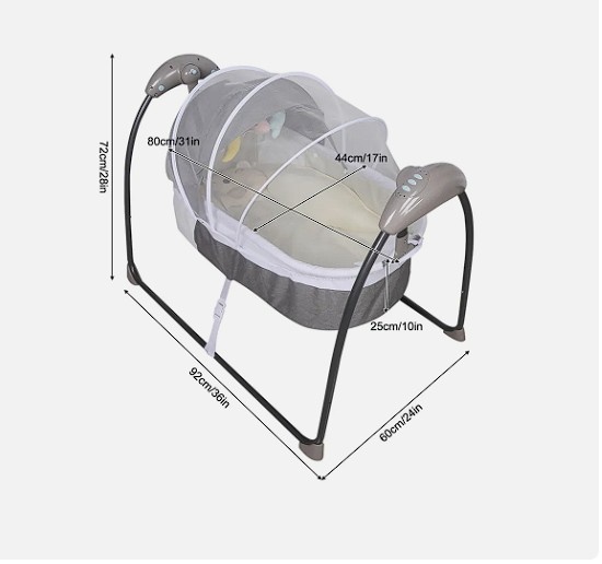 Elektrická dětská kolébka s dálkovým ovládáním - 3