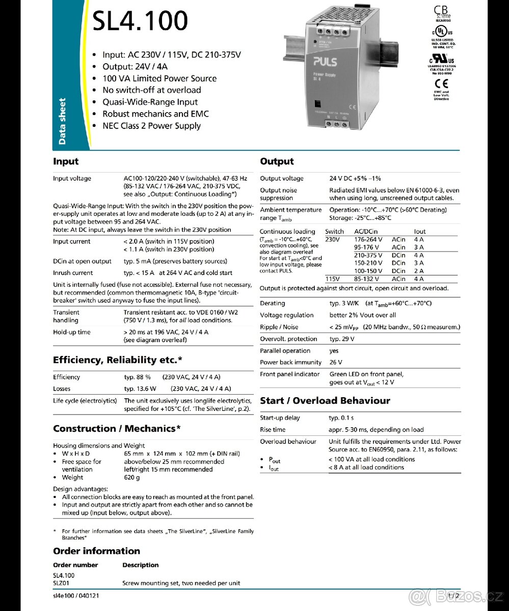 Zdroj na DIN Puls SL4.100 24V/4A - 3