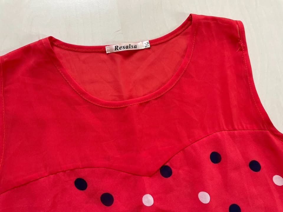 Nové puntík červené šaty, vel S/M, Resalsa - 3