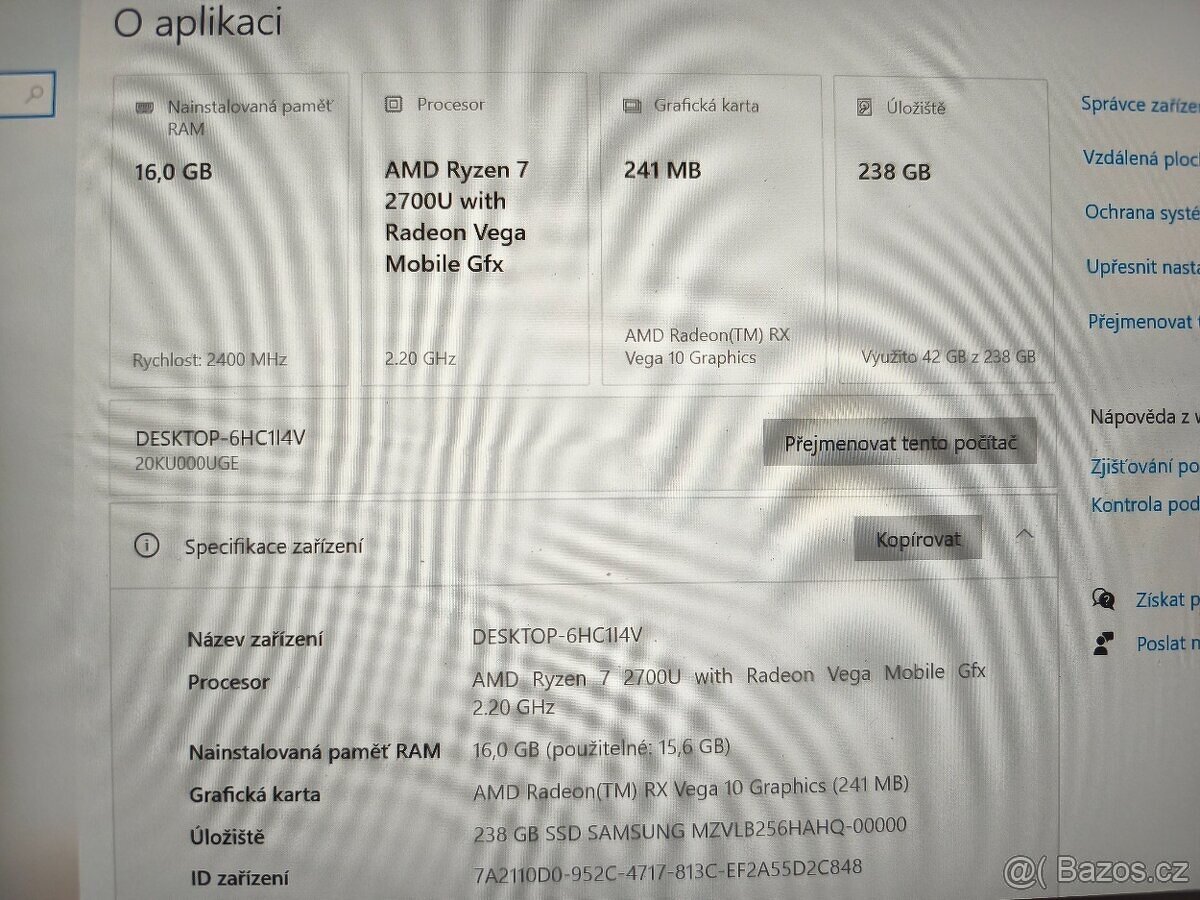 Lenovo ThinkPad E485-Ryzen 7/16gb/M2 256 - 3