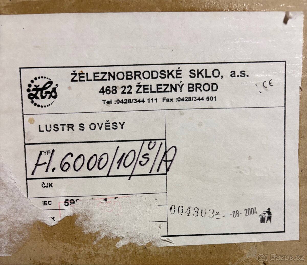 Lustr s ověsy sklo Železný Brod - 3