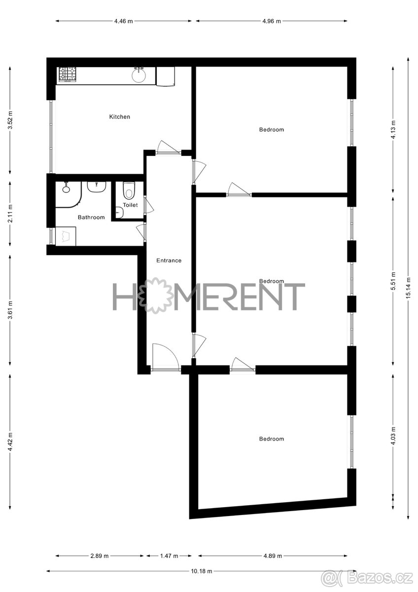 Světlý a prostorný byt 3+1 k pronájmu , 107 m² – Dům U Orla, - 3