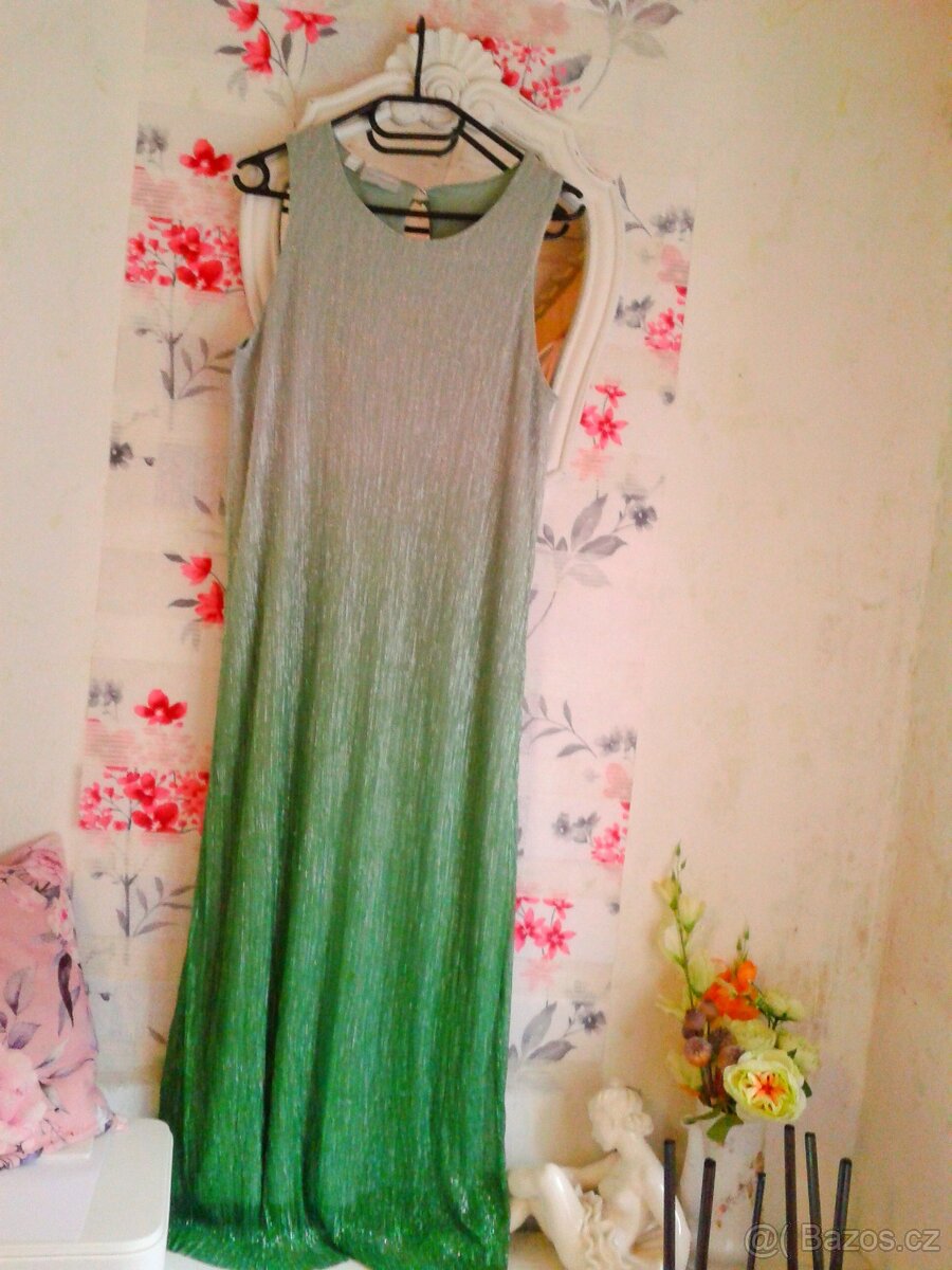 Elegantní třpytivé společenské šaty 40/42 - 3