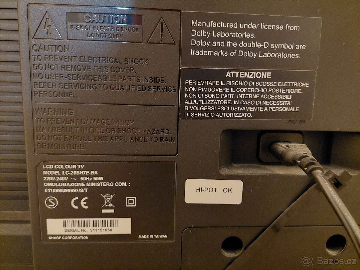 LCD televize Sharp LC-26SH7E-BK - úhlopříčka 65cm (26") - 3