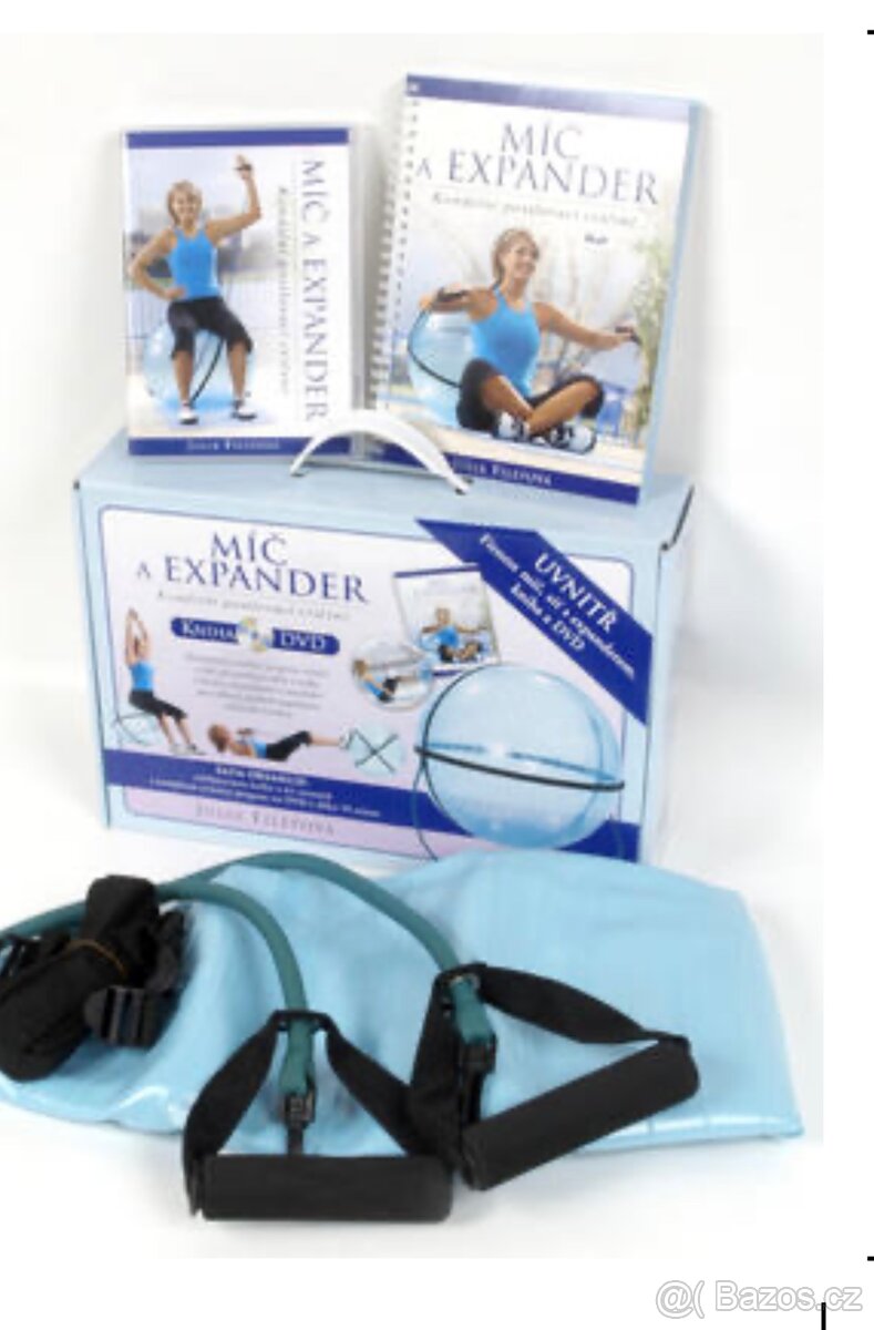 Nová sada na cvičení: Fitness míč s expanderem, knihou a DVD - 3