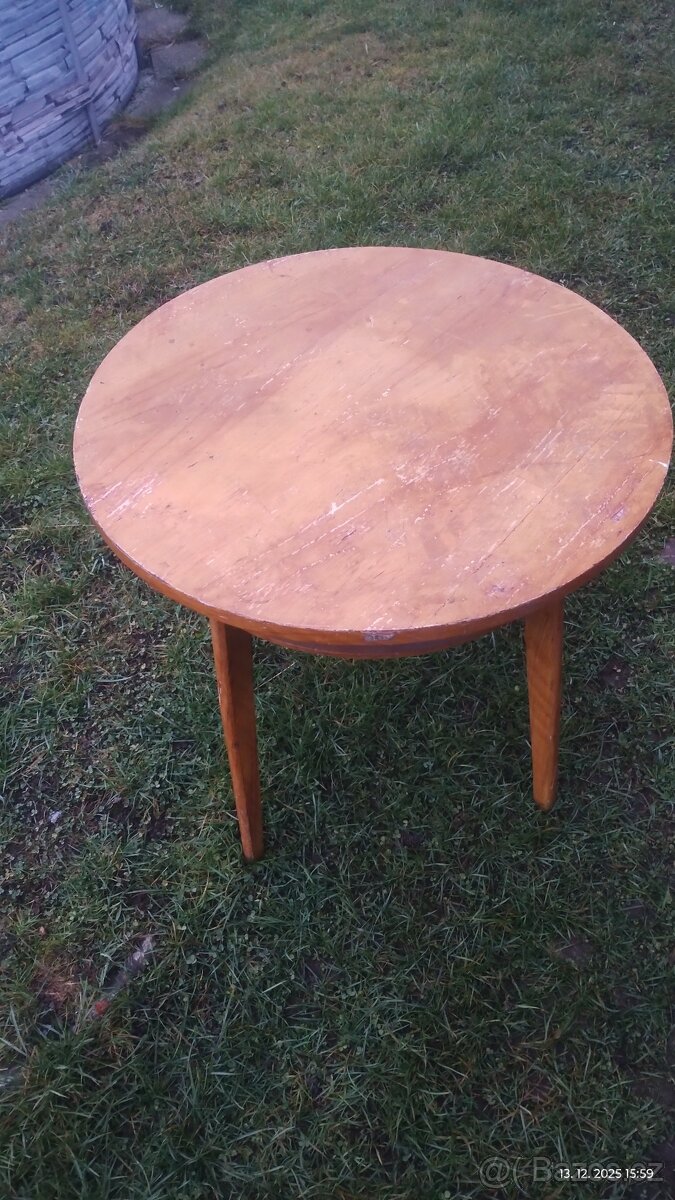 Konferenční stolek kulatý retro - 3