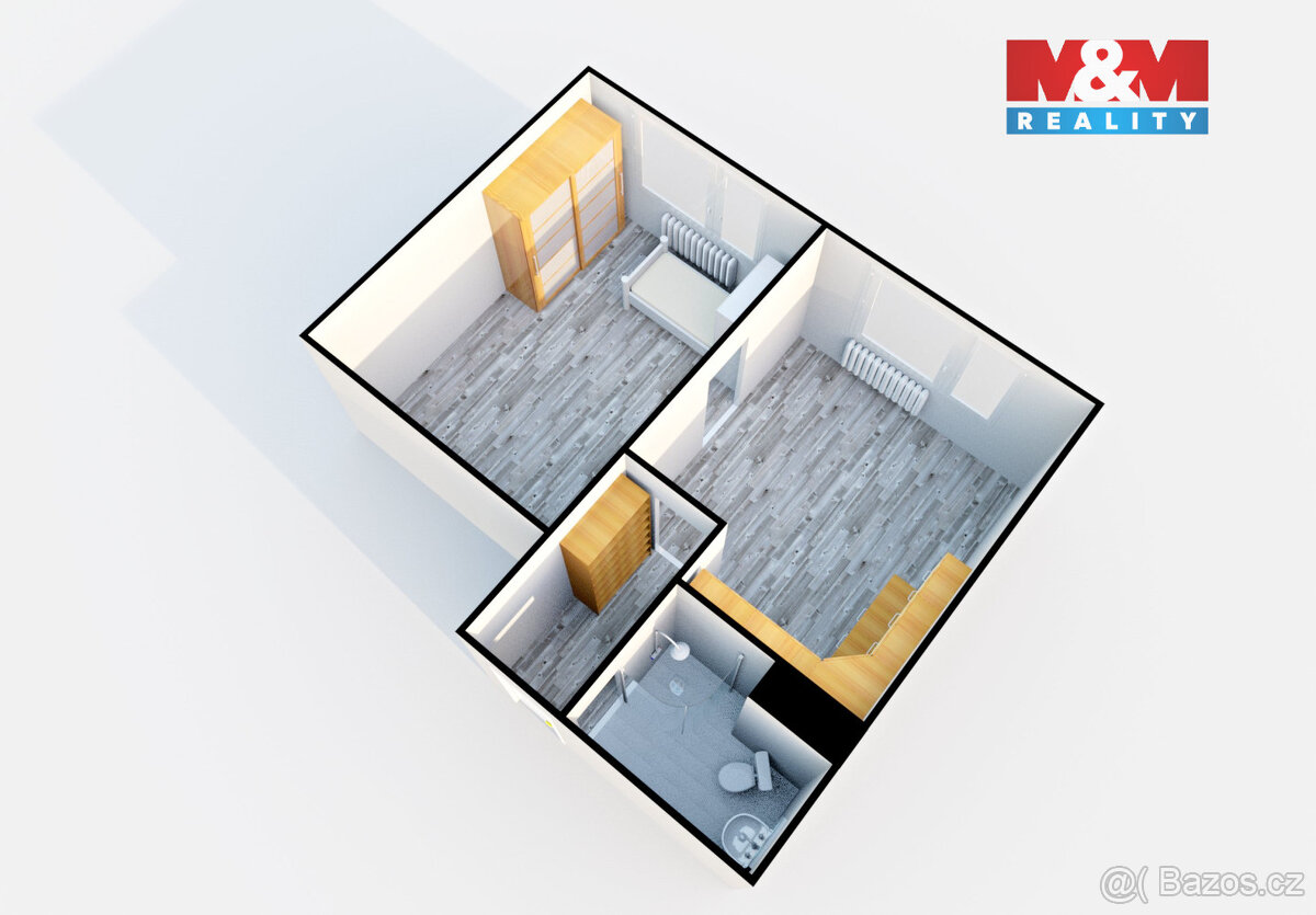 Pronájem bytu 1+1, 35 m², Děčín, ul. Školní - 3