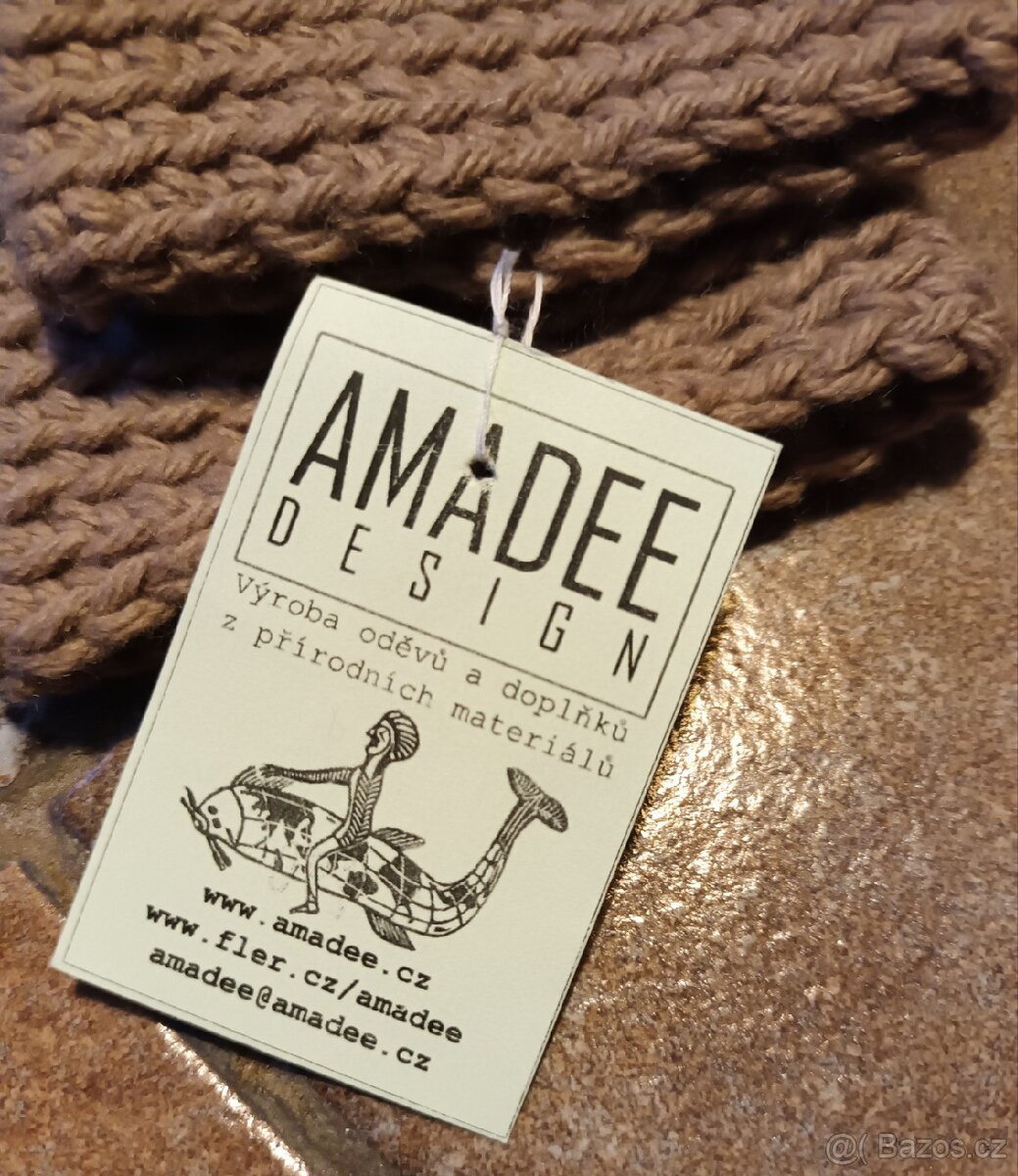 Rukavice, návleky oříškové - 3