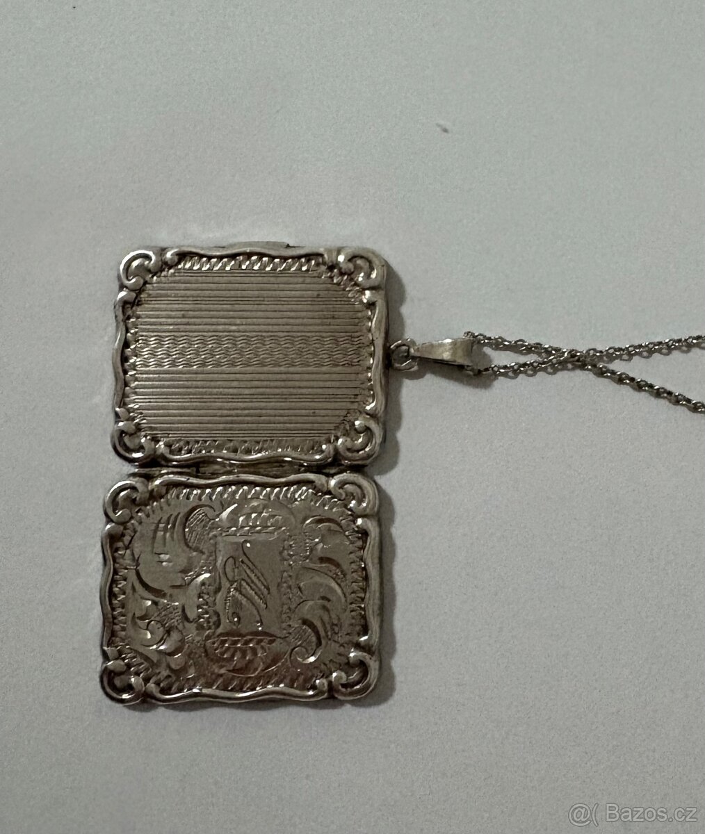 Stříbrný přívěsek starožitný - 3