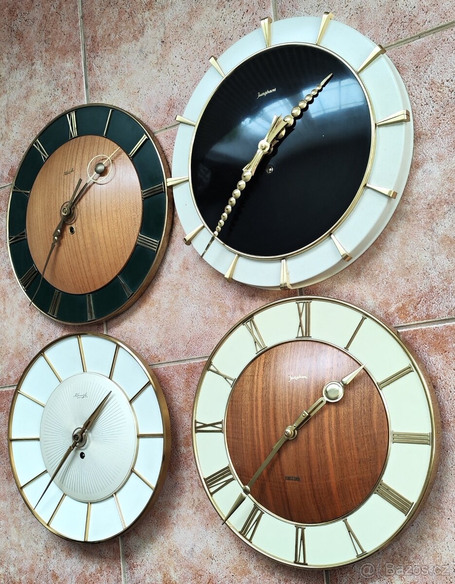 zajímavé 4ks retro kuchyňských hodin z 50 let - 3