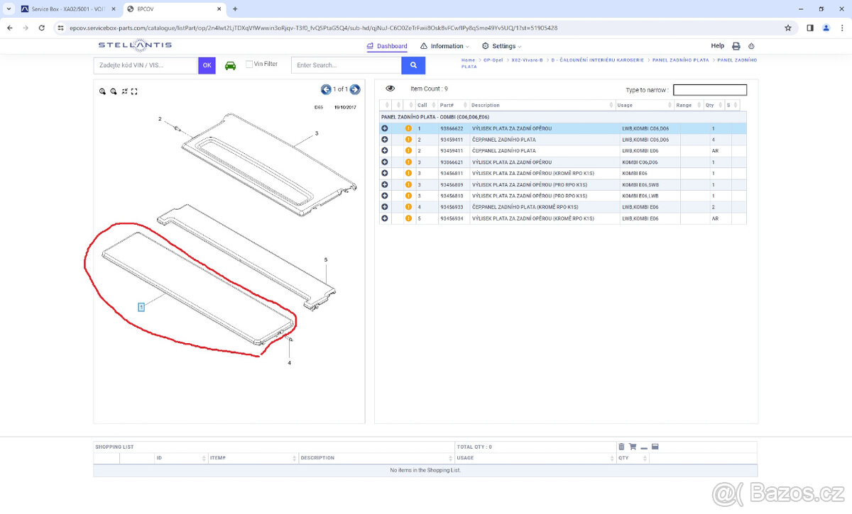 Opel Vivaro B plato zavazadlového prostoru - 3
