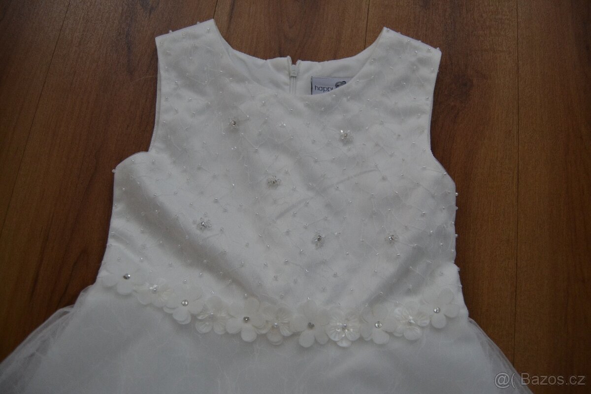 Bílé šaty pro družičku vel. 128 - 3