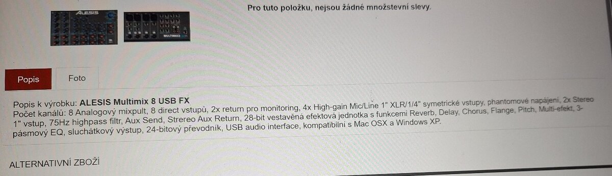 Analogový ALESIS Multimix 8 USBFX - 3