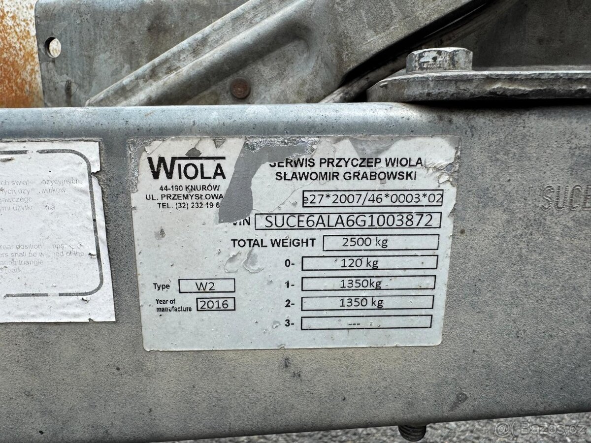 Sklopka hydraulika, 450x210cm, 2500/550kg, výbava