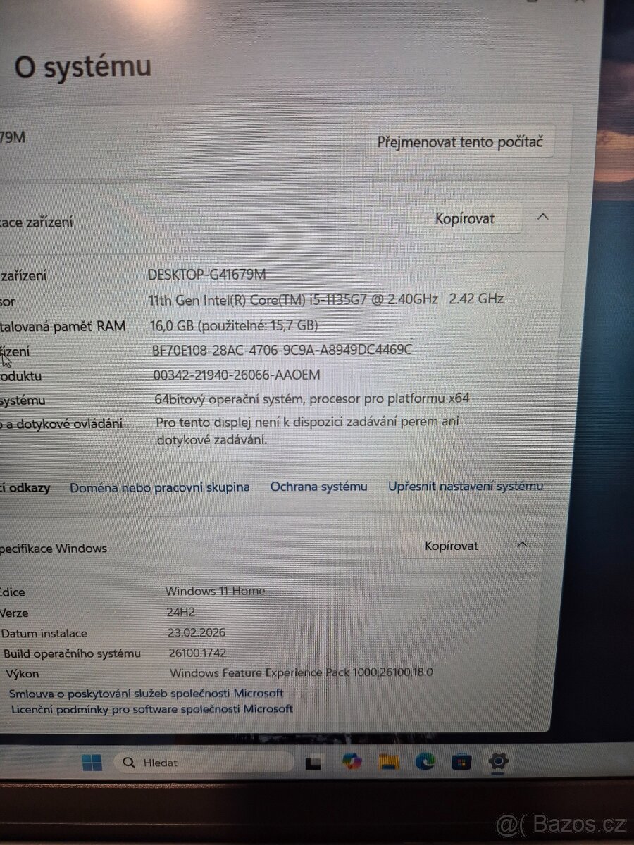 Notebook Dell Inspiron 15. 3511 - 3